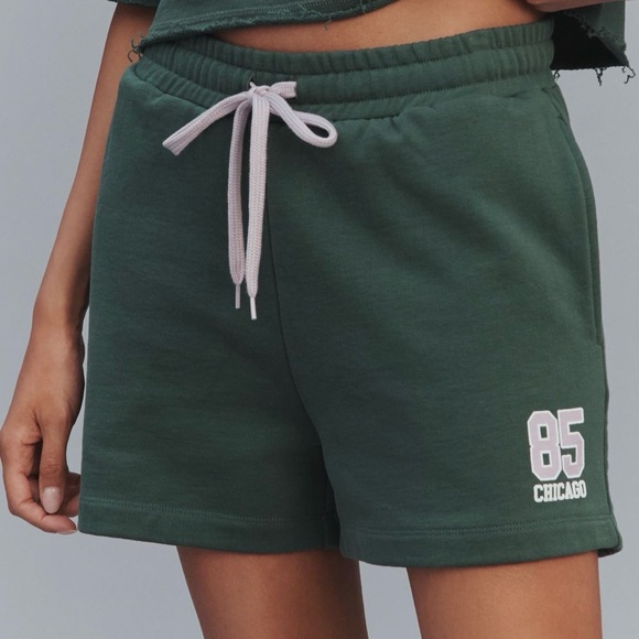 ☘️☘️ St Pats Sale Anthropologie Crop Top and Shorts Set Size Medium NWT - Picture 2 of 8